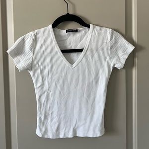 Brandy Melville white v neck top